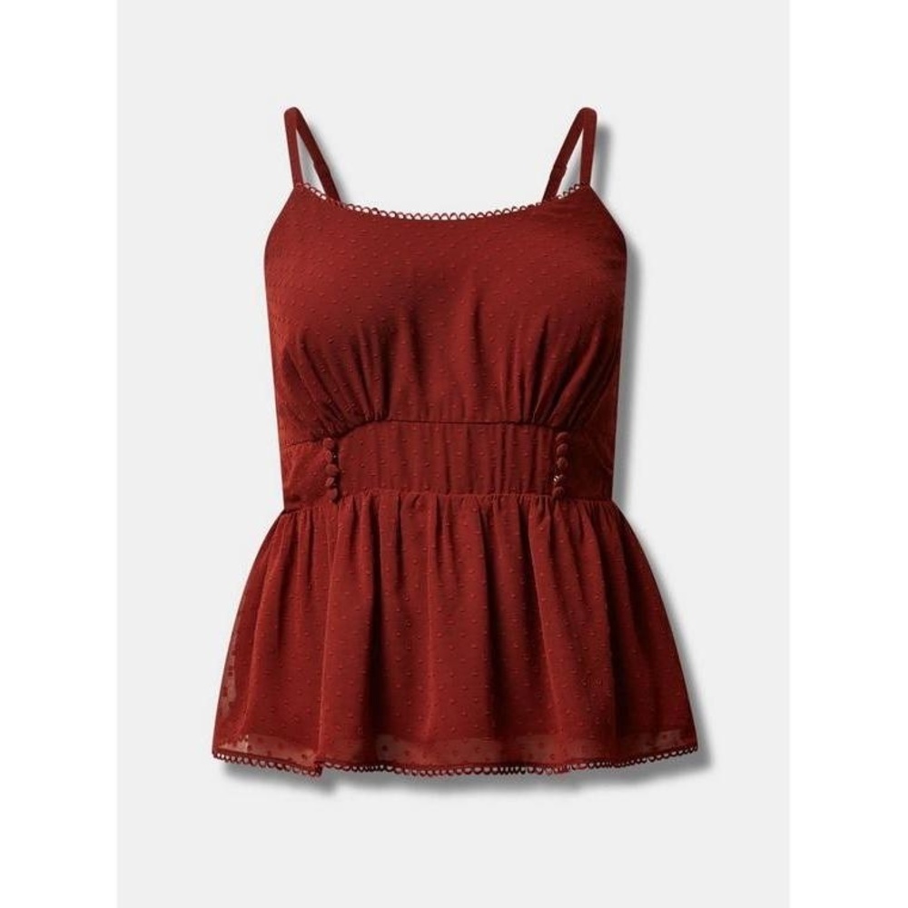 NWT Torrid Peplum Clip Dot Shirred Bust Lace Trim Top 4X - Picture 3 of 13
